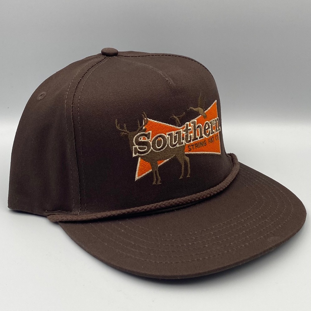 Southern String Hat Co November 2025 Brown Snapback Rope Hat Deer Duck Hunting